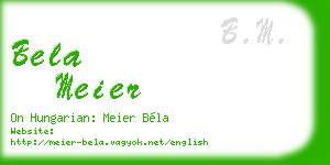 bela meier business card